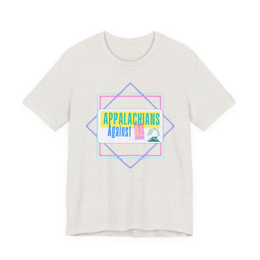Appalachians Against A.I. - ANTI AI Graphic Tee 1980s style eighties design - Statement shirt - STOP Data centers from taking our beautiful Appalachian Land