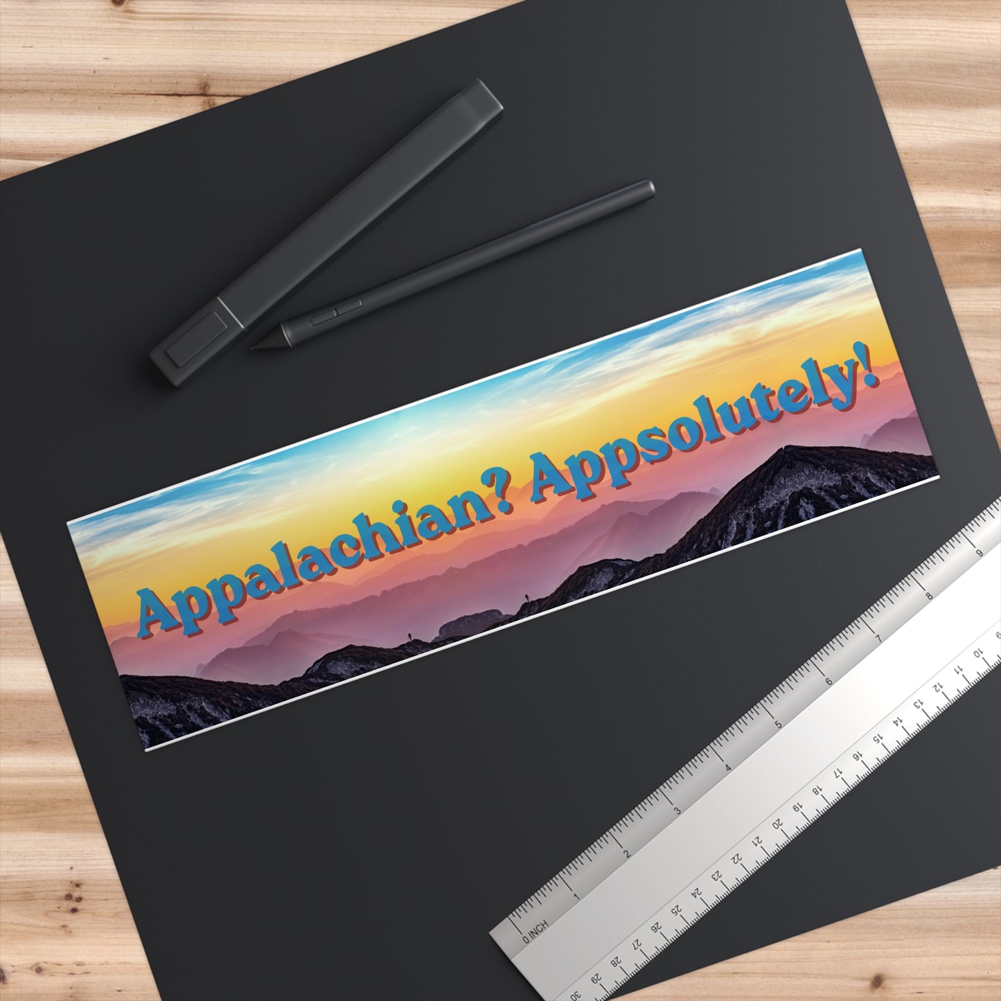 Appalachian? Appsolutely! Bumper Sticker — We love the Appalachian Mountains - Sunset Scenic Decal