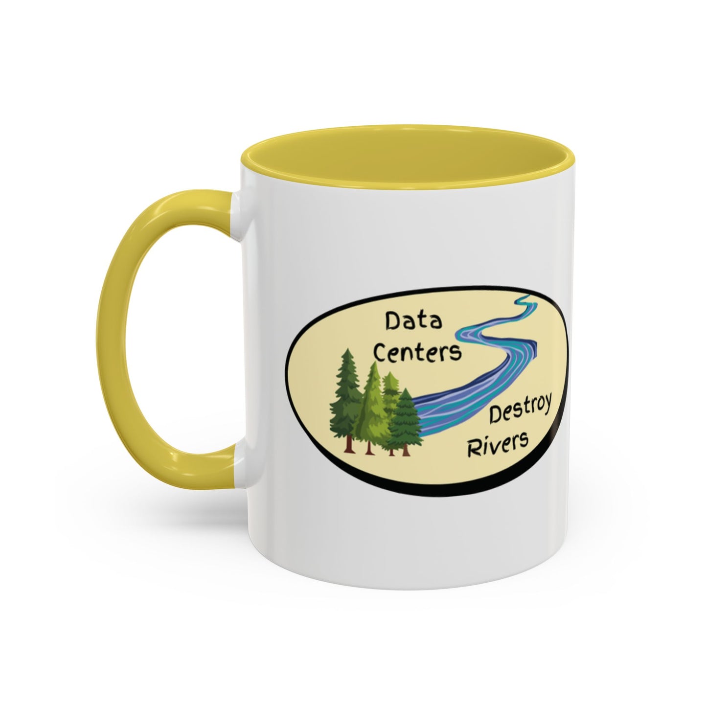 Anti AI Coffee Mug – Funny Novelty 11oz/15oz Color Accent Ceramic Mug