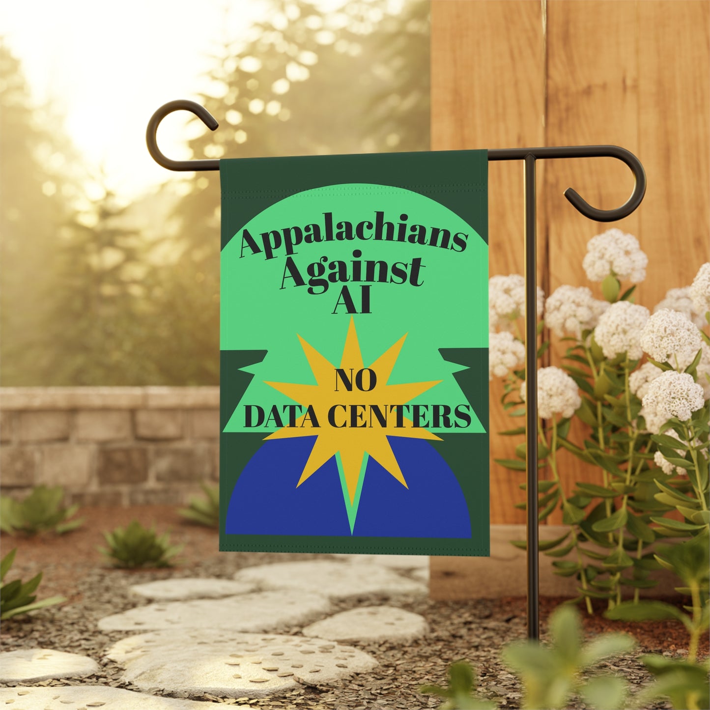 Garden Flag — "Appalachians Against AI: No Data Centers" Protest Banner / FLAG for your yard