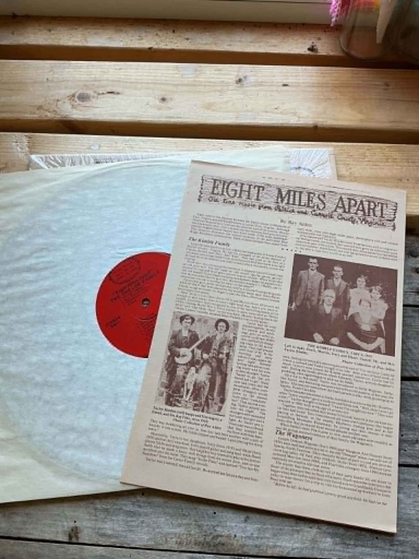 1979 RARE Vinyl Record - Eight Miles Apart: Old Time Music from Patrick & Carroll County, Virginia w/ Kimble & Shelor Families, with liner notes/insert - 1970s bluegrass Old-Time Music