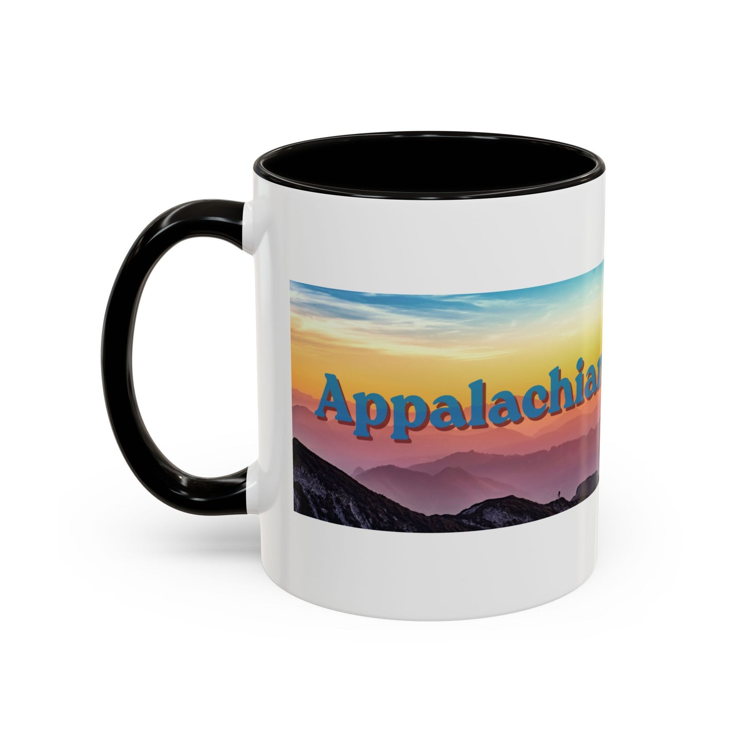 Appalachian Mountain Sunset Mug — "Appalachian? Appsolutely!" Colorful Coffee Cup (11oz/15oz)