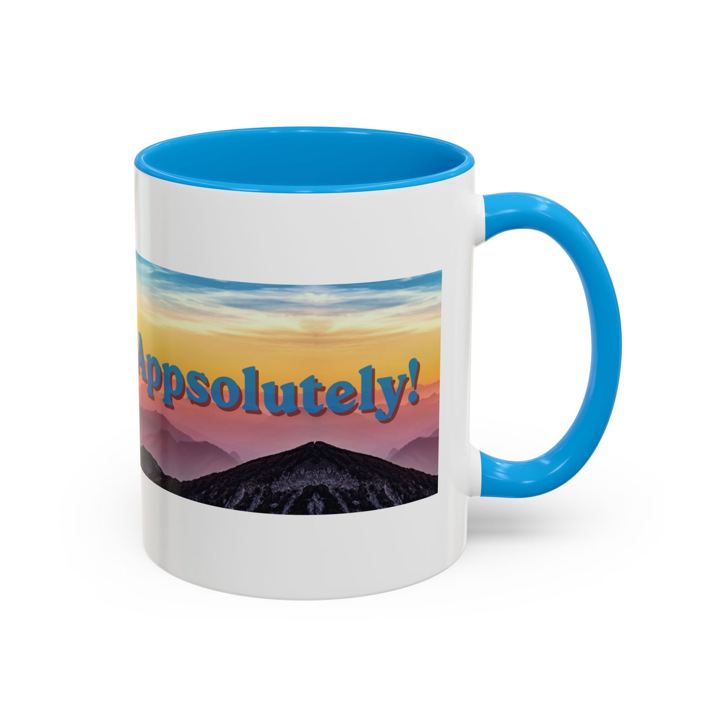 Appalachian Mountain Sunset Mug — "Appalachian? Appsolutely!" Colorful Coffee Cup (11oz/15oz)
