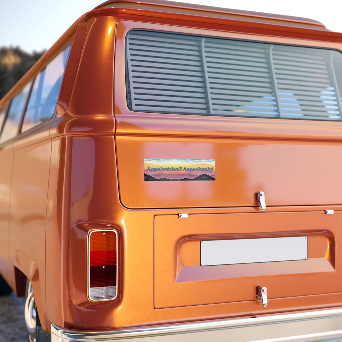 Appalachian? Appsolutely! Bumper Sticker — We love the Appalachian Mountains - Sunset Scenic Decal