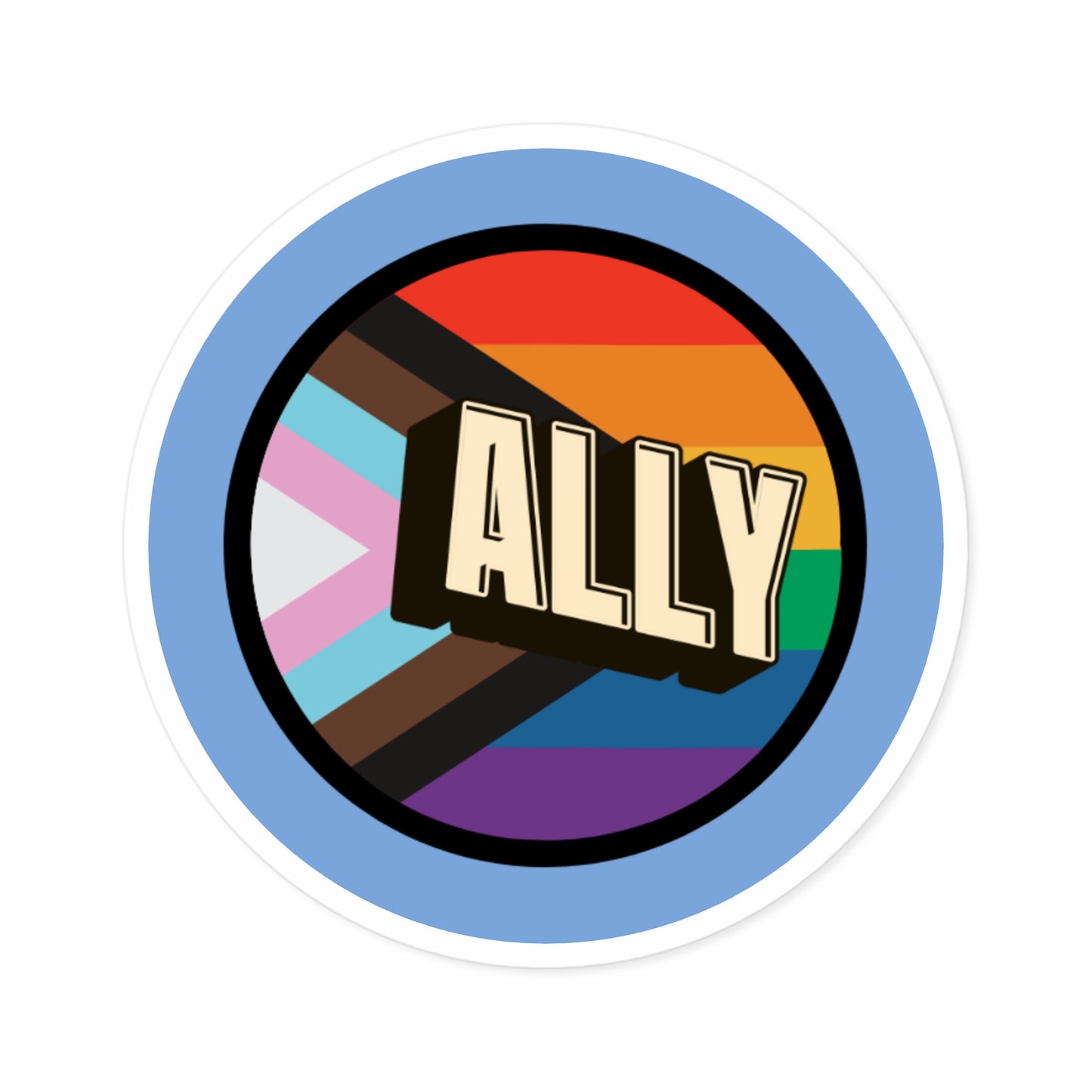 ALLY Pride Sticker — LGBTQIA+ Ally Vinyl Decal