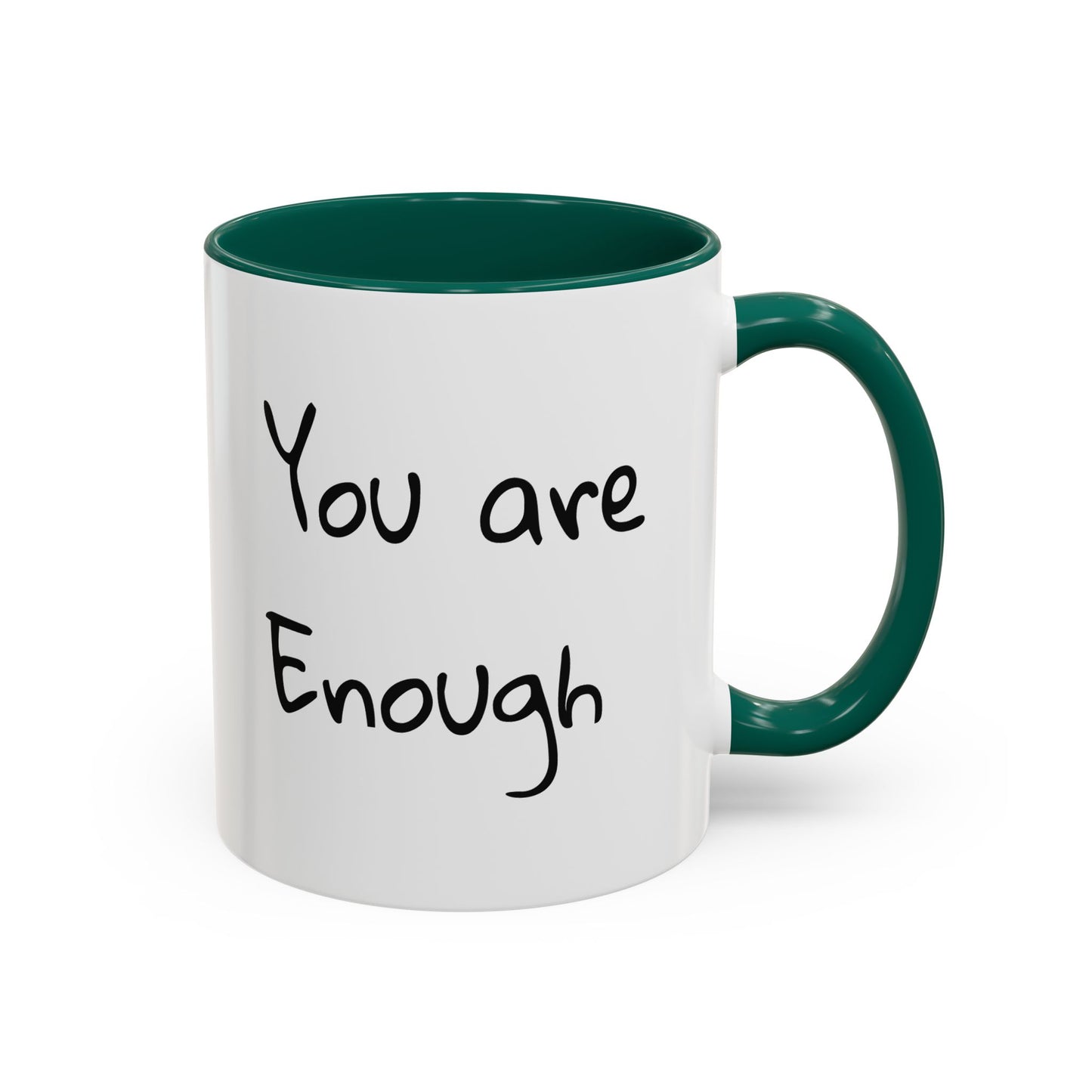 CAT LGBTQ Pride Parade "You are Enough" Coffee Mug — Color Accent 11oz & 15oz - Kitties on Parade!
