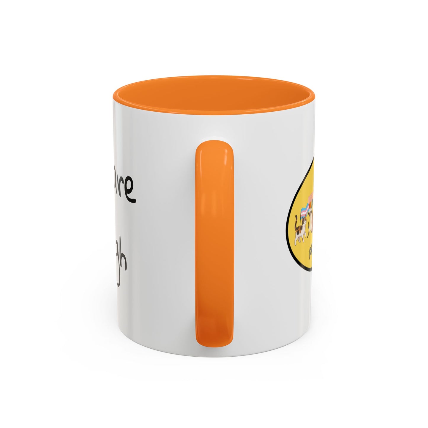 CAT LGBTQ Pride Parade "You are Enough" Coffee Mug — Color Accent 11oz & 15oz - Kitties on Parade!