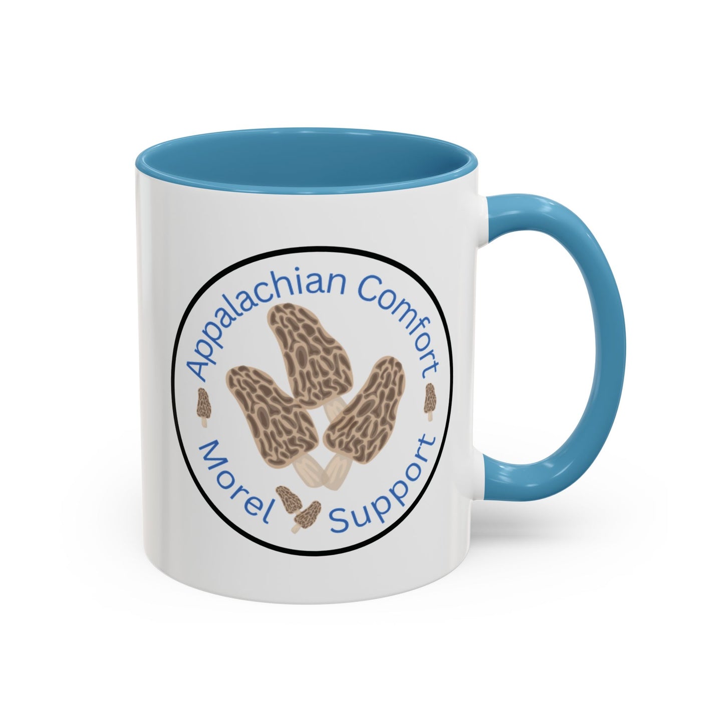 Appalachian Comfort - MOREL Support Coffee Mug, inspired by the tradition of mushroom hunting for the Dry Land Fish in the forests and woods of the Appalachian Mountains - WOMAN OWNED BUSINESS