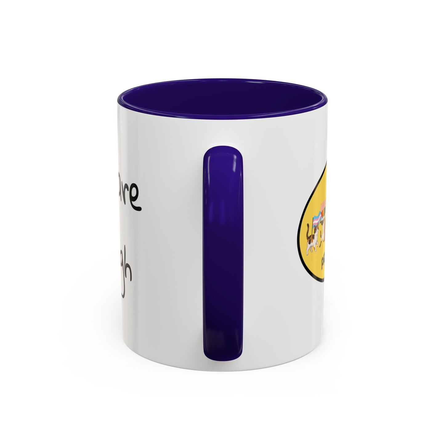 CAT LGBTQ Pride Parade "You are Enough" Coffee Mug — Color Accent 11oz & 15oz - Kitties on Parade!