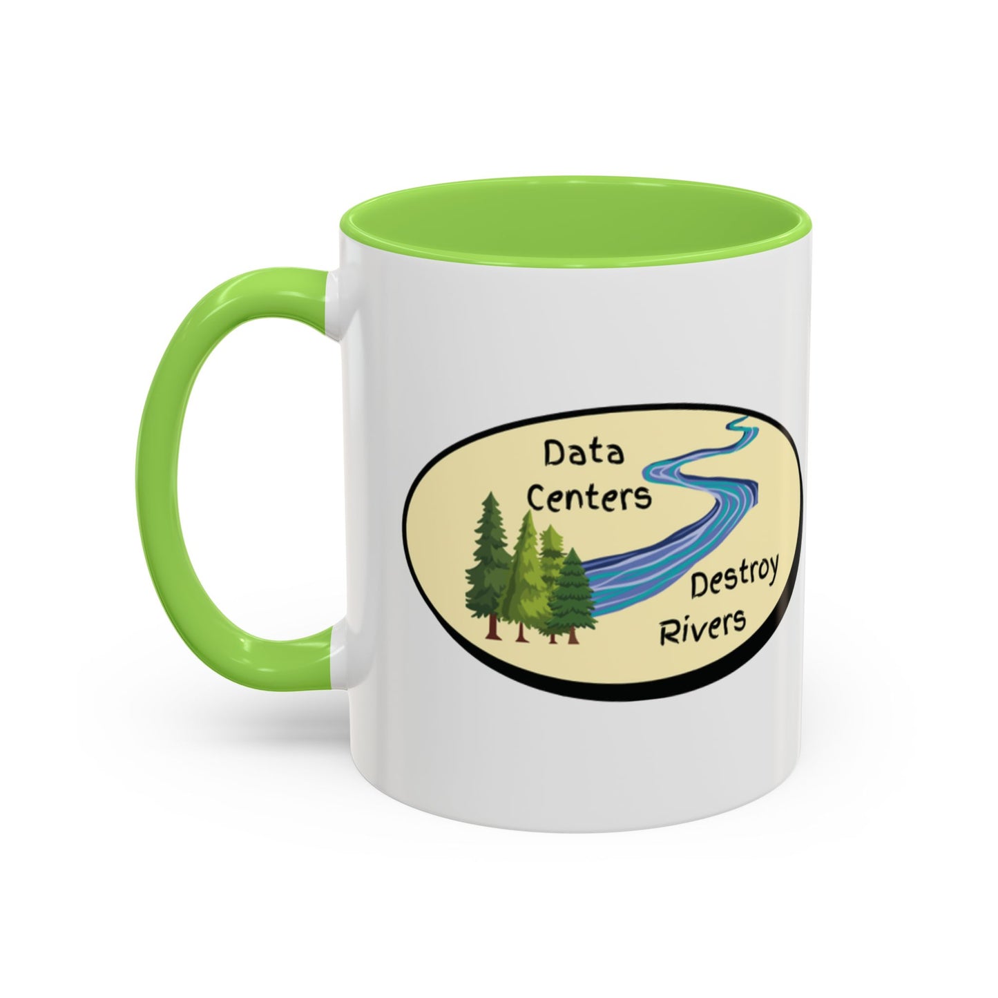 Anti AI Coffee Mug – Funny Novelty 11oz/15oz Color Accent Ceramic Mug
