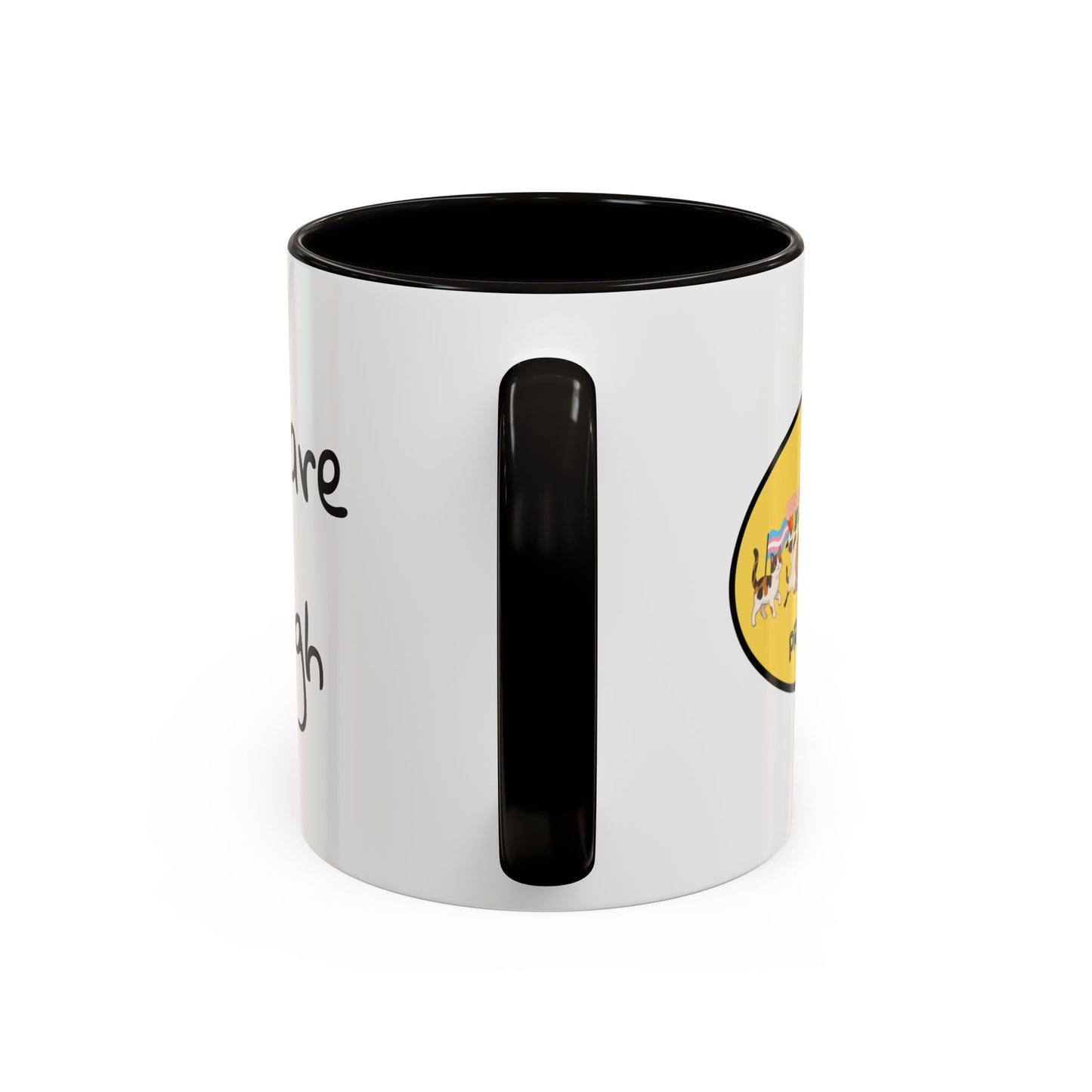 CAT LGBTQ Pride Parade "You are Enough" Coffee Mug — Color Accent 11oz & 15oz - Kitties on Parade!
