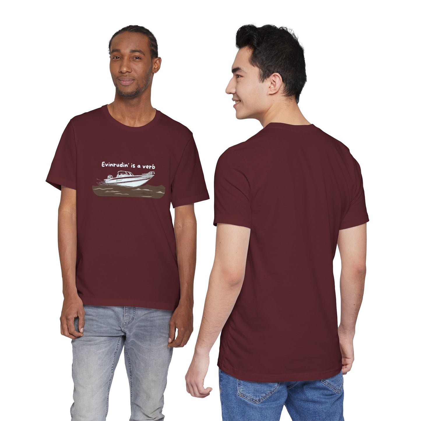 Summer Shirt - EVINRUDE Boat T‑Shirt – "Evinrudin' Is a Verb" Retro Motorboat Tee inspired by days on the lake, river, just out on that water