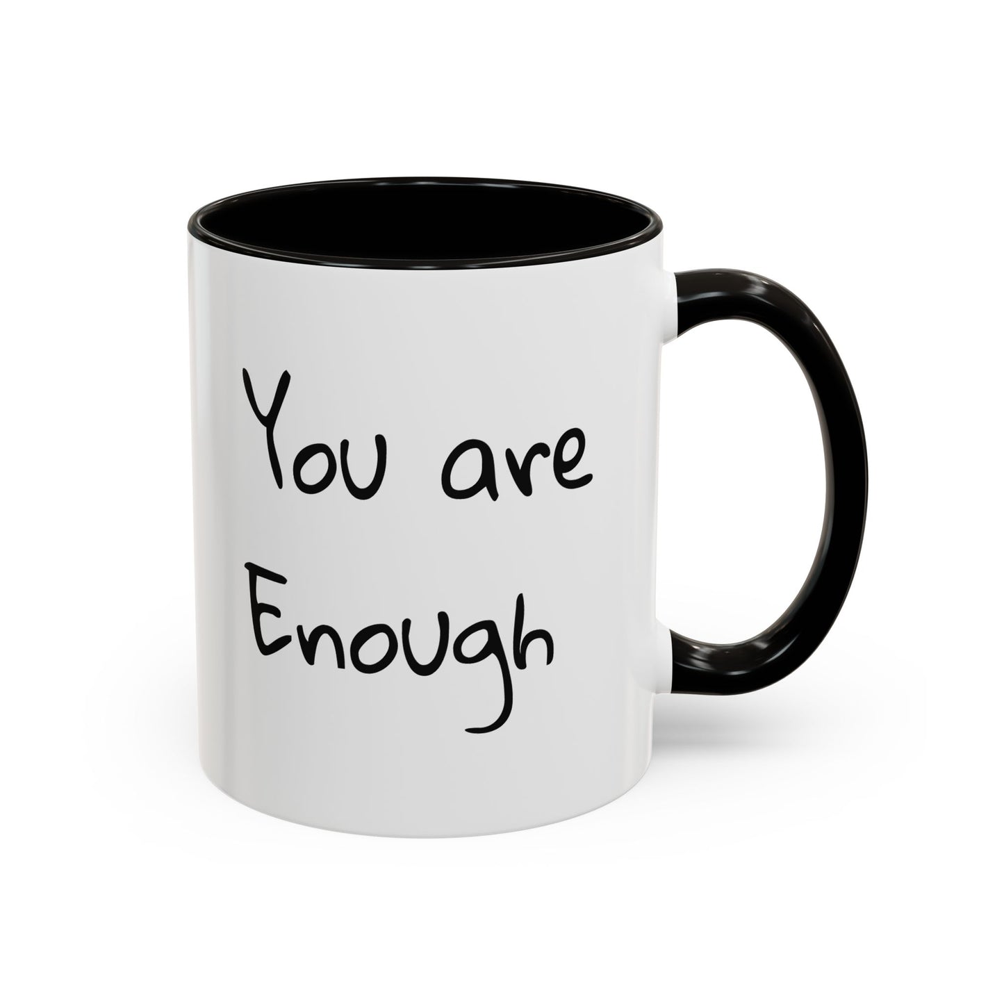 CAT LGBTQ Pride Parade "You are Enough" Coffee Mug — Color Accent 11oz & 15oz - Kitties on Parade!