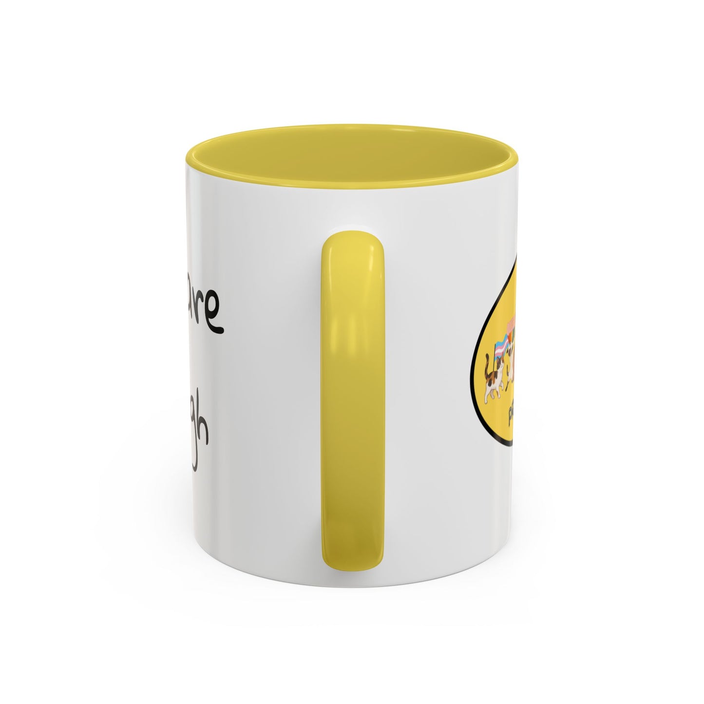 CAT LGBTQ Pride Parade "You are Enough" Coffee Mug — Color Accent 11oz & 15oz - Kitties on Parade!