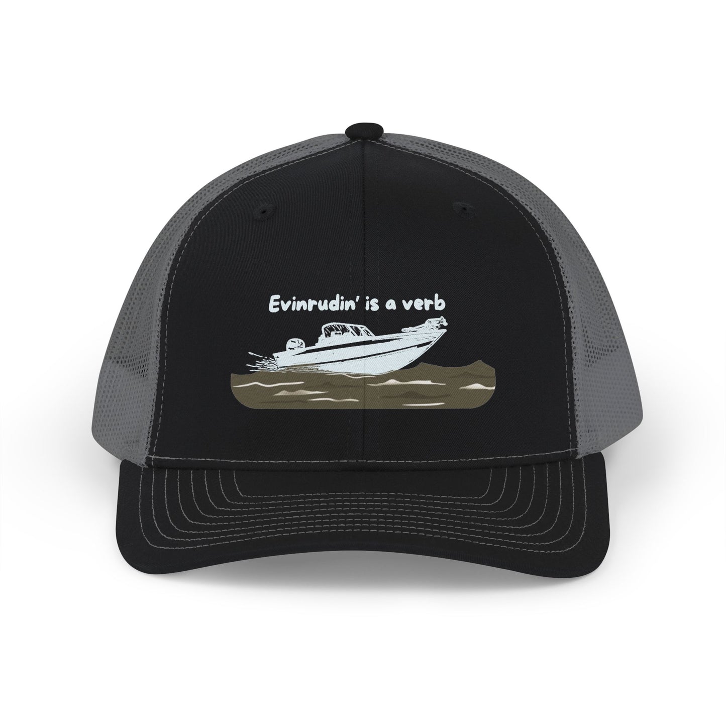 Boat Life Trucker Hat / Cap — "Evinrudin is a Verb" Snapback Hat celebrating days on the lake or river and Summer vibes