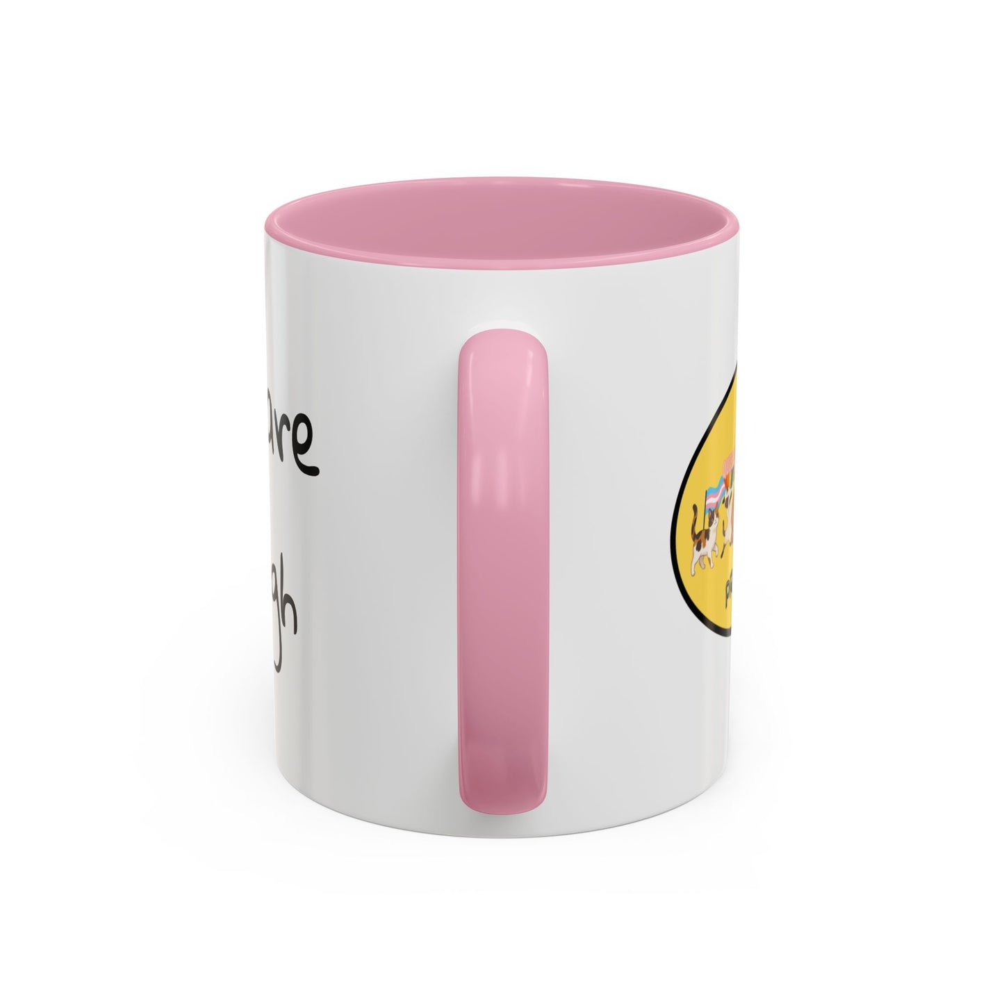 CAT LGBTQ Pride Parade "You are Enough" Coffee Mug — Color Accent 11oz & 15oz - Kitties on Parade!