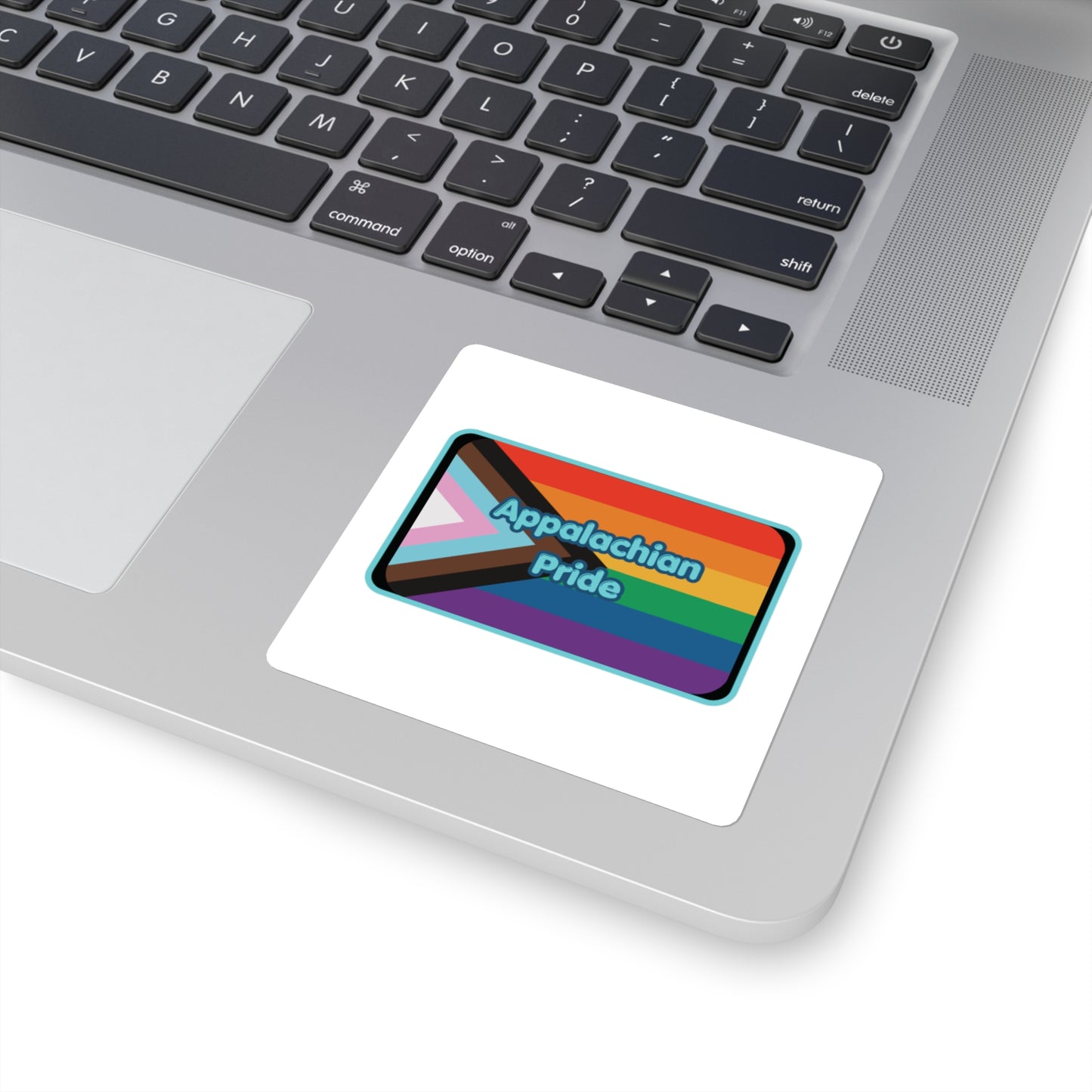 Appalachian Pride Square Sticker — Rainbow LGBTQ+ Inclusive Mountain Pride Decal