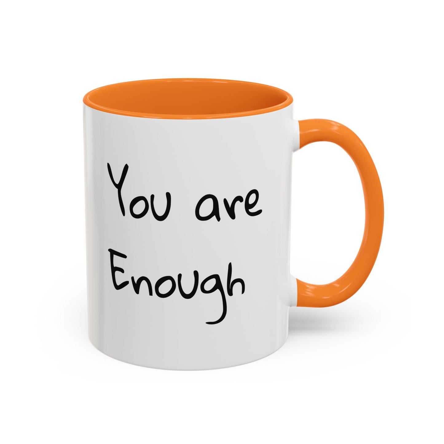 CAT LGBTQ Pride Parade "You are Enough" Coffee Mug — Color Accent 11oz & 15oz - Kitties on Parade!
