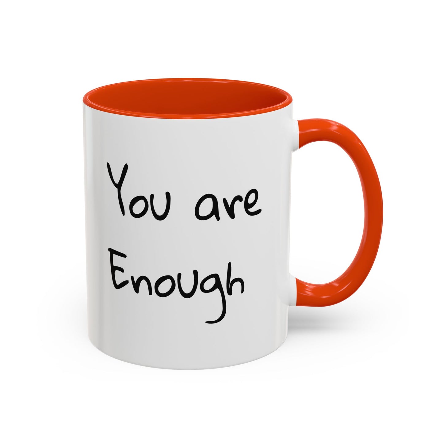 CAT LGBTQ Pride Parade "You are Enough" Coffee Mug — Color Accent 11oz & 15oz - Kitties on Parade!