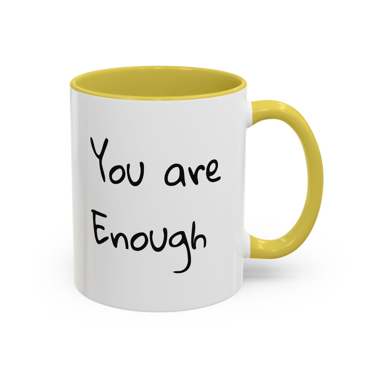 CAT LGBTQ Pride Parade "You are Enough" Coffee Mug — Color Accent 11oz & 15oz - Kitties on Parade!