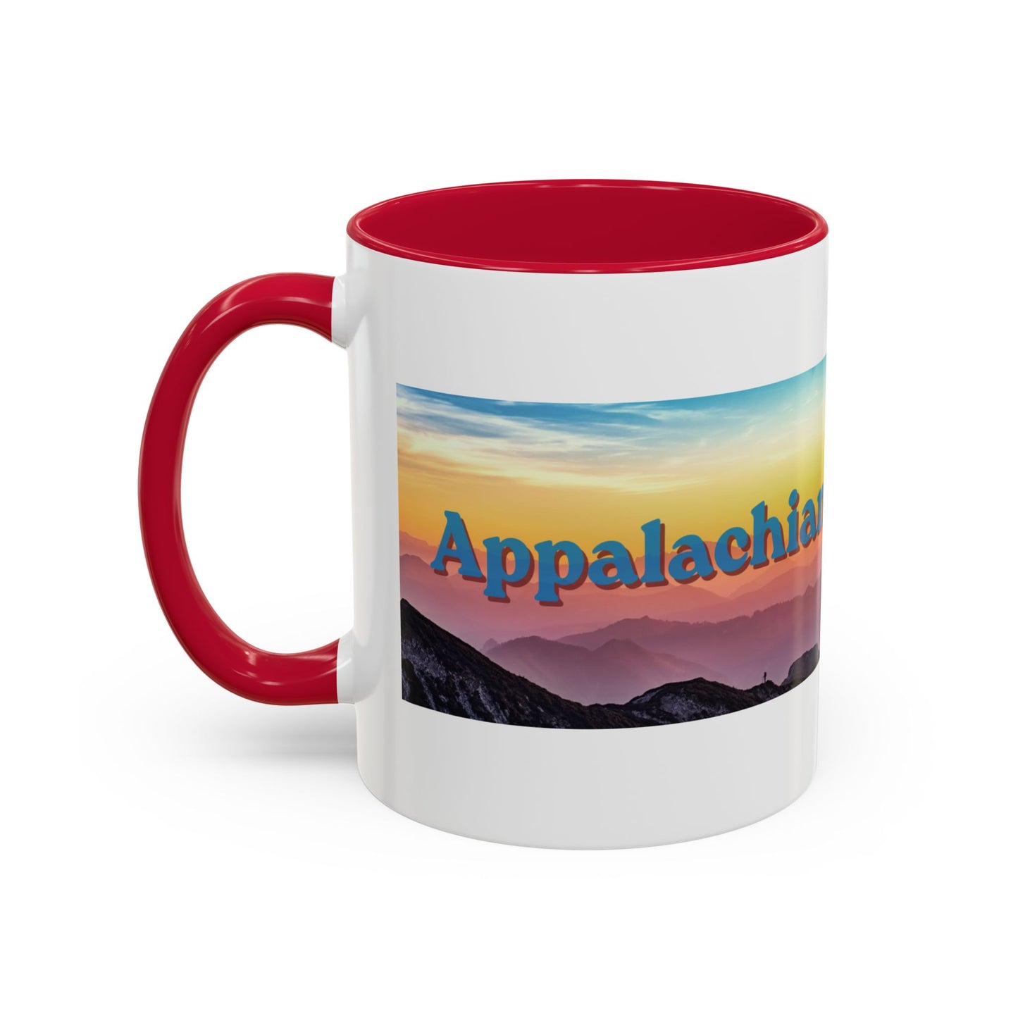 Appalachian Mountain Sunset Mug — "Appalachian? Appsolutely!" Colorful Coffee Cup (11oz/15oz)
