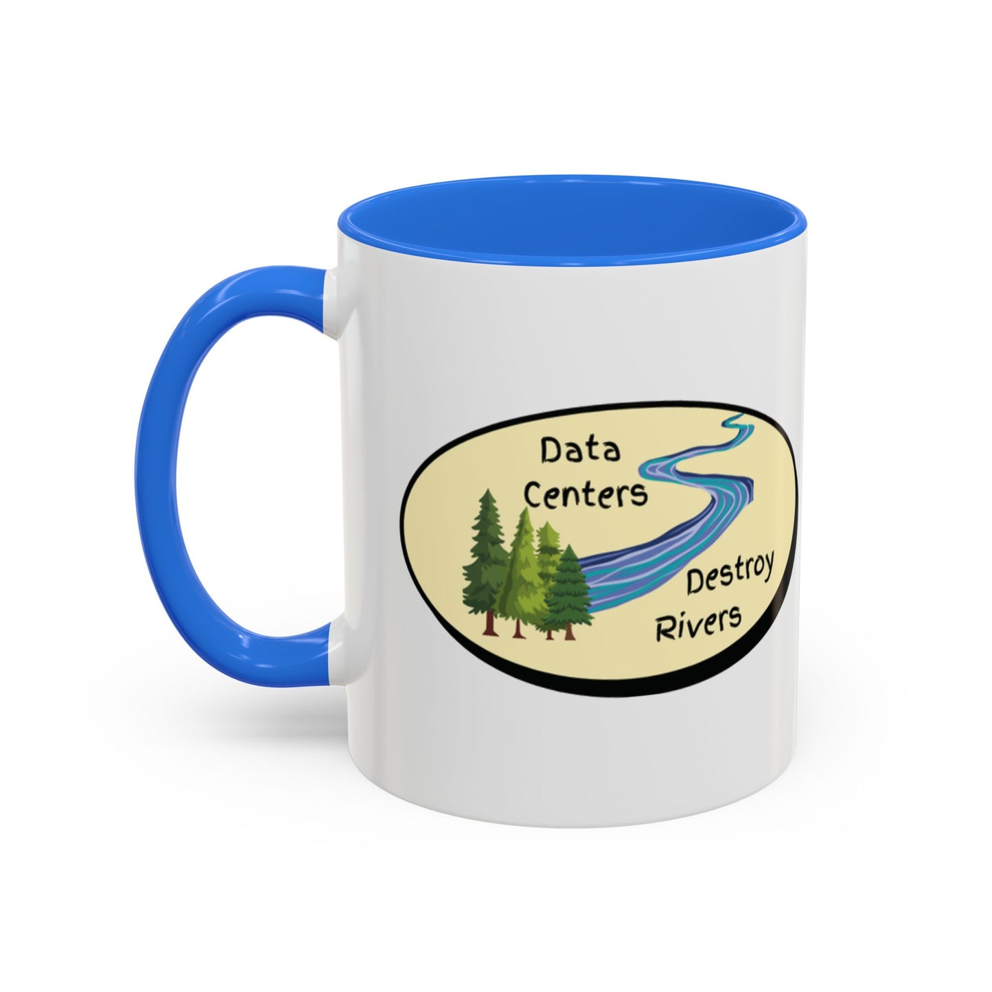 Anti AI Coffee Mug – Funny Novelty 11oz/15oz Color Accent Ceramic Mug