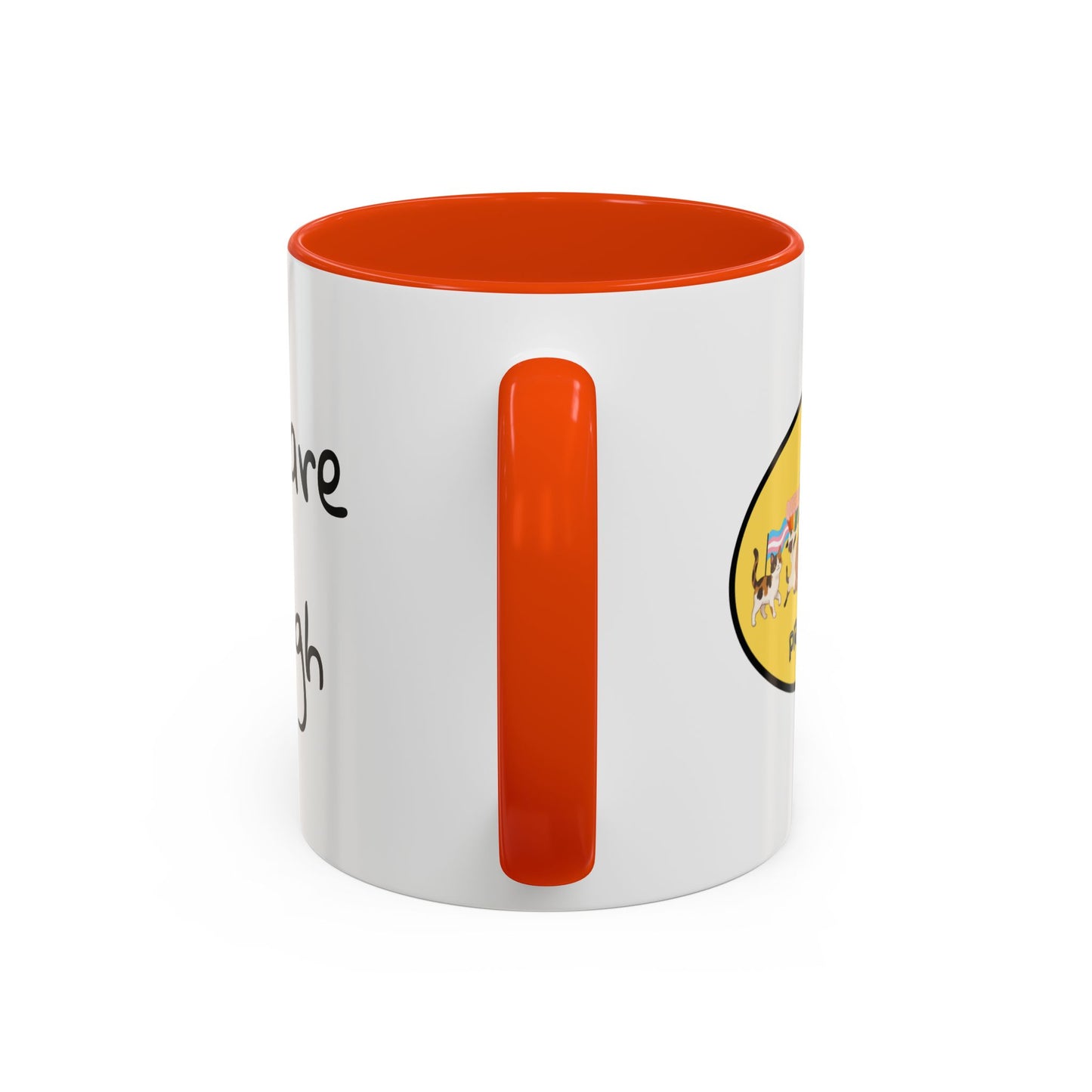 CAT LGBTQ Pride Parade "You are Enough" Coffee Mug — Color Accent 11oz & 15oz - Kitties on Parade!