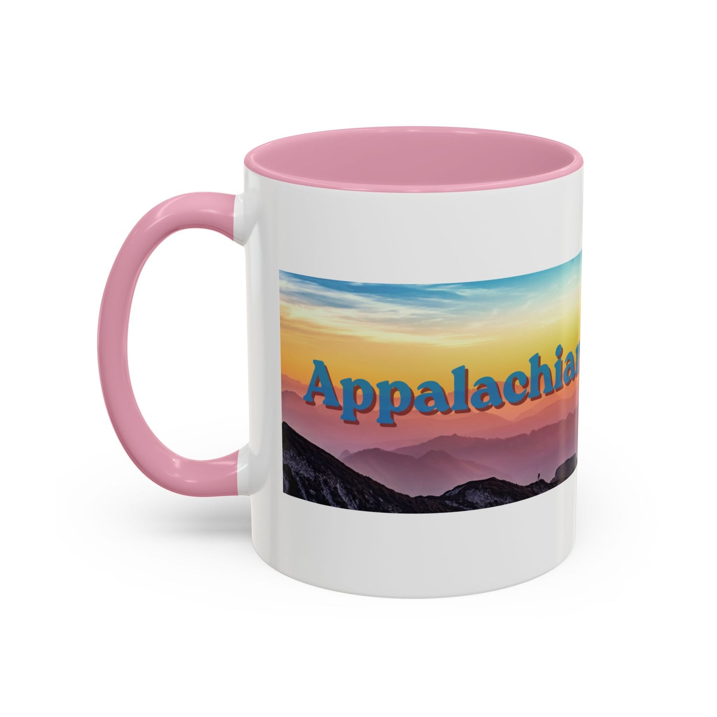 Appalachian Mountain Sunset Mug — "Appalachian? Appsolutely!" Colorful Coffee Cup (11oz/15oz)