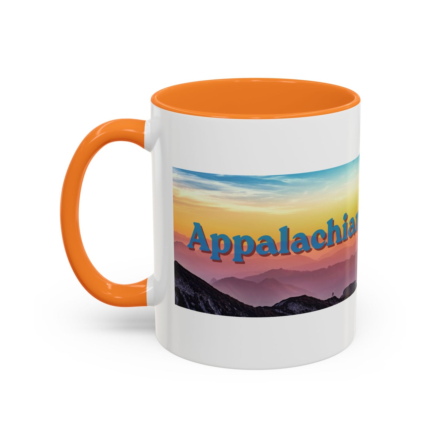 Appalachian Mountain Sunset Mug — "Appalachian? Appsolutely!" Colorful Coffee Cup (11oz/15oz)
