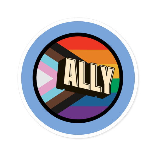 ALLY Pride Sticker — LGBTQIA+ Ally Vinyl Decal