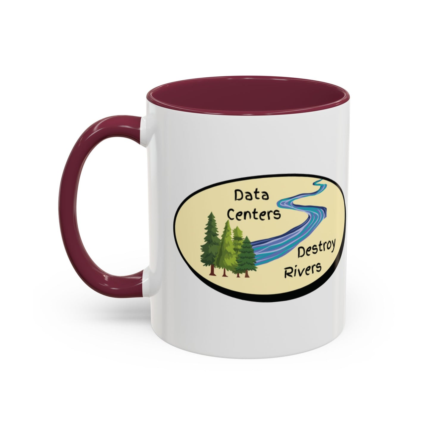 Anti AI Coffee Mug – Funny Novelty 11oz/15oz Color Accent Ceramic Mug