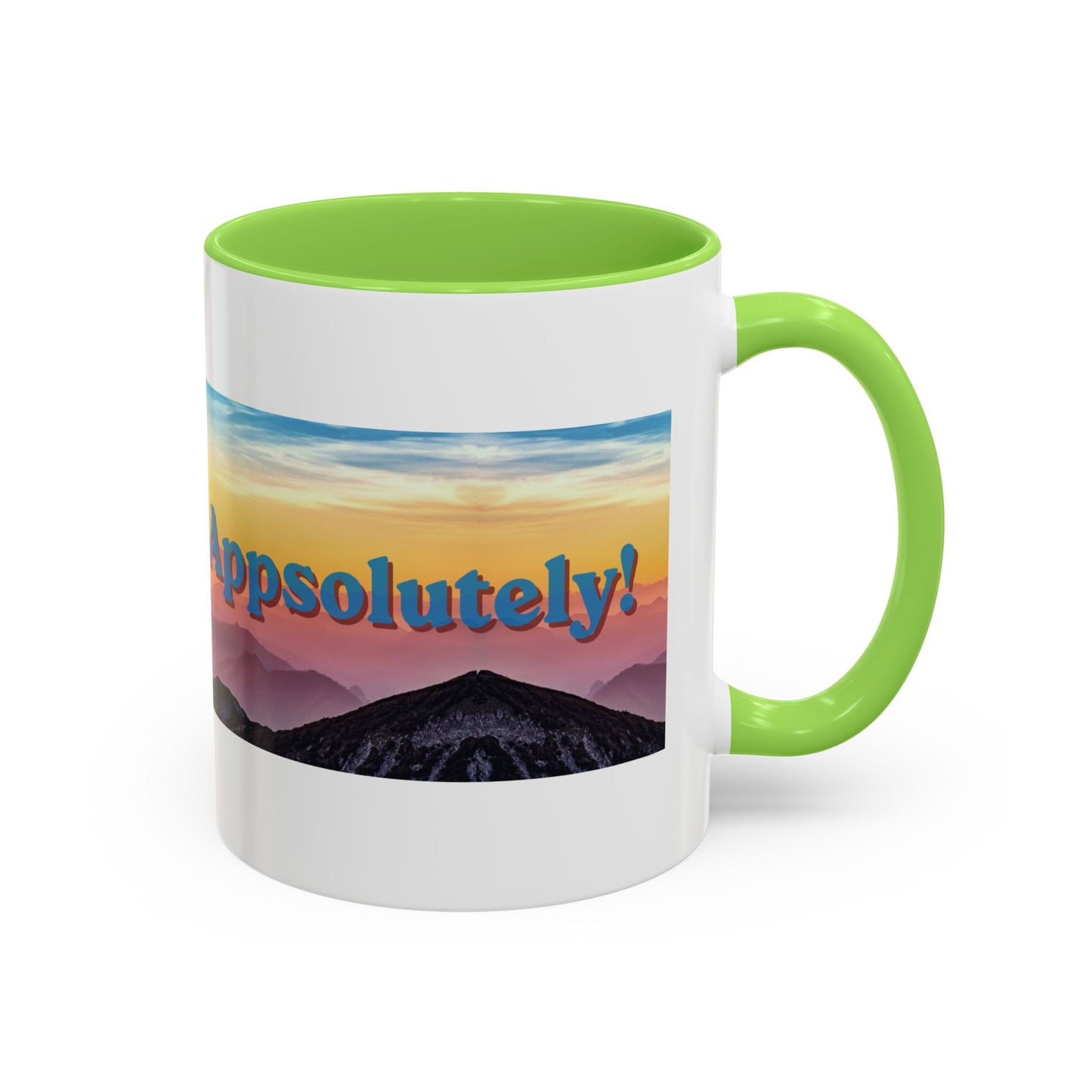 Appalachian Mountain Sunset Mug — "Appalachian? Appsolutely!" Colorful Coffee Cup (11oz/15oz)