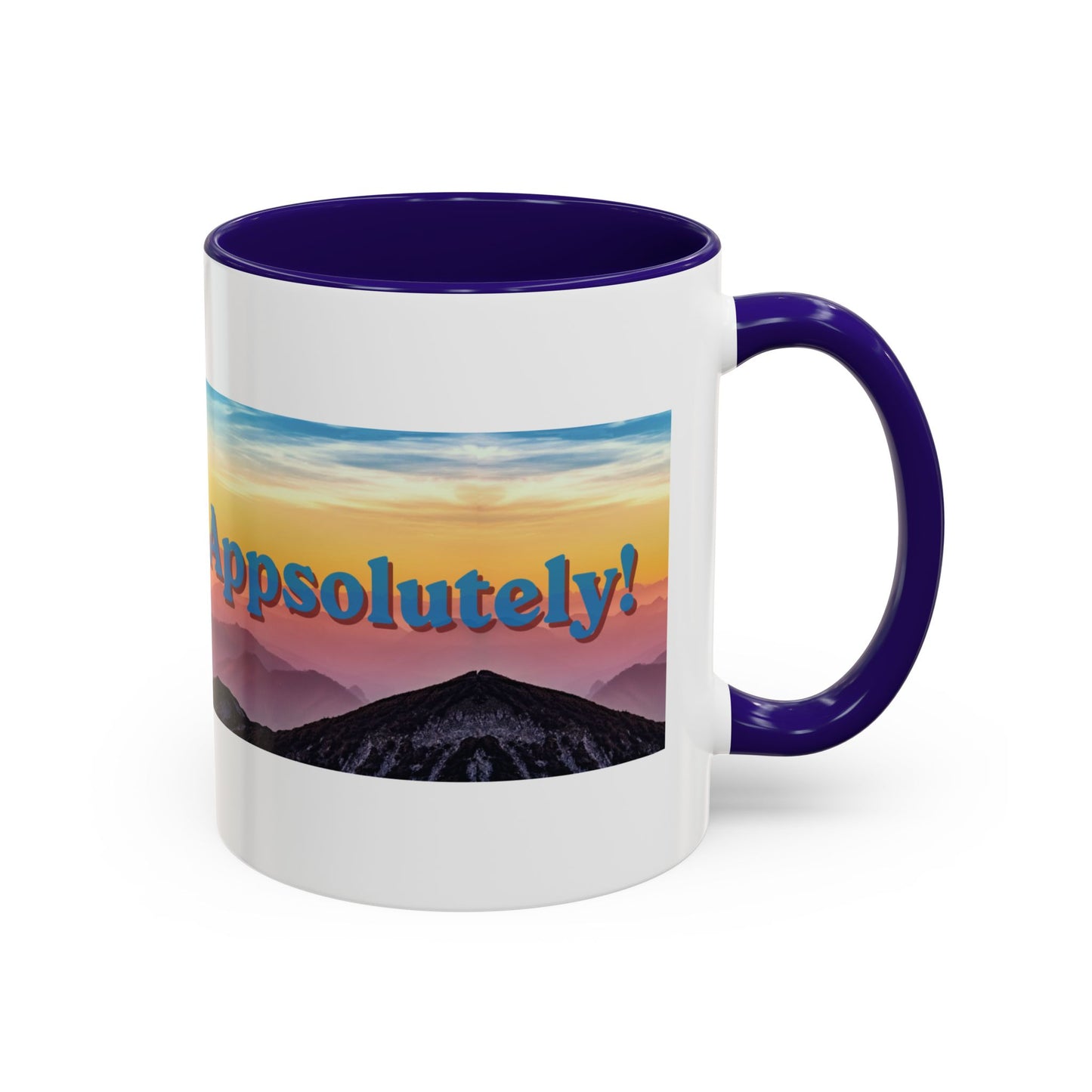 Appalachian Mountain Sunset Mug — "Appalachian? Appsolutely!" Colorful Coffee Cup (11oz/15oz)