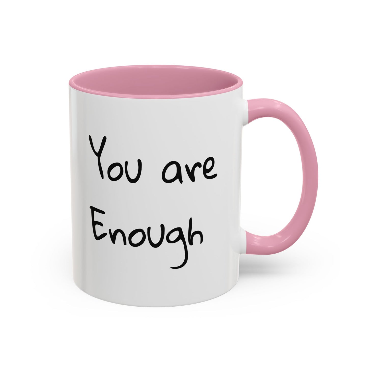 CAT LGBTQ Pride Parade "You are Enough" Coffee Mug — Color Accent 11oz & 15oz - Kitties on Parade!