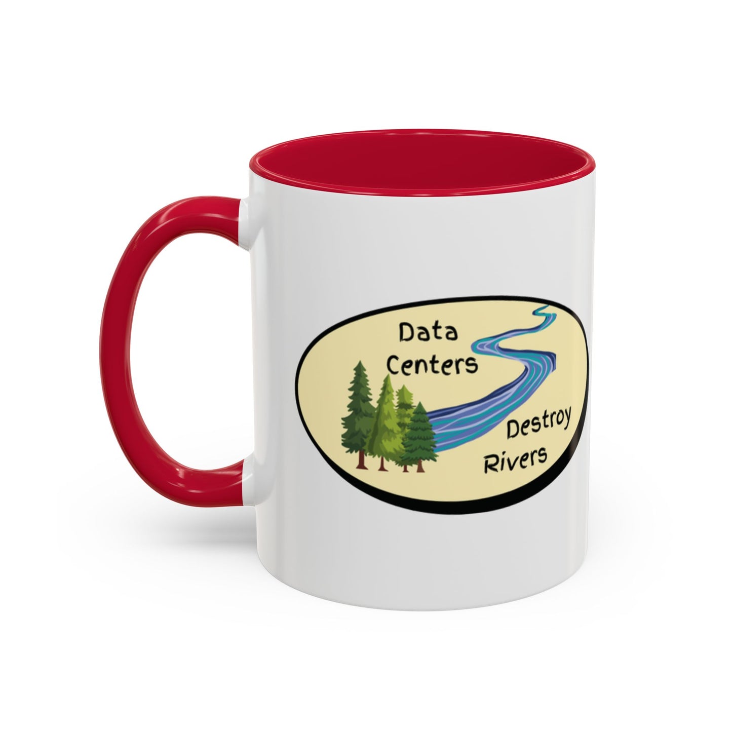 Anti AI Coffee Mug – Funny Novelty 11oz/15oz Color Accent Ceramic Mug