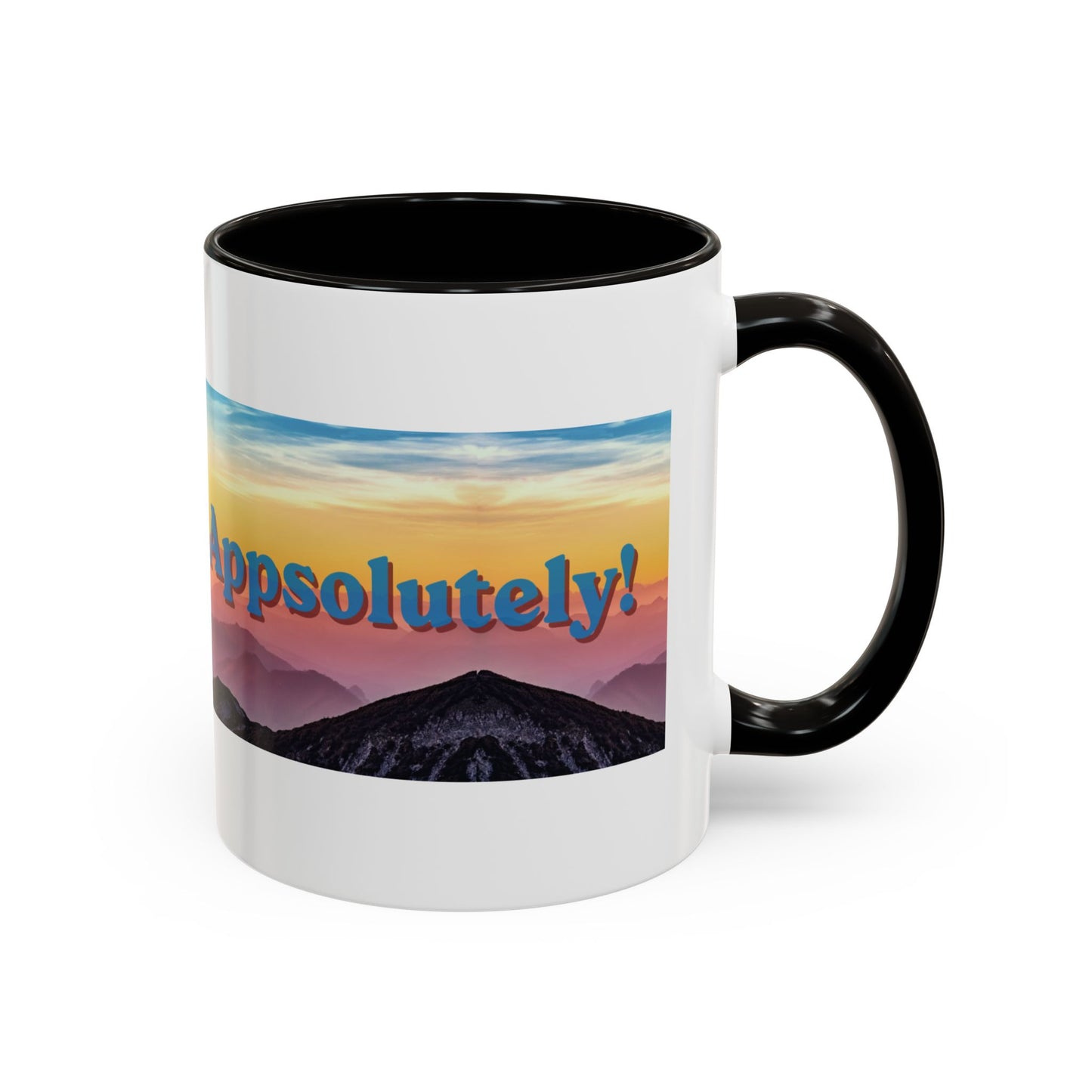 Appalachian Mountain Sunset Mug — "Appalachian? Appsolutely!" Colorful Coffee Cup (11oz/15oz)