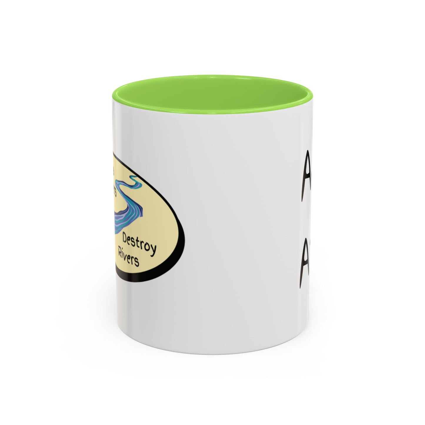 Anti AI Coffee Mug – Funny Novelty 11oz/15oz Color Accent Ceramic Mug
