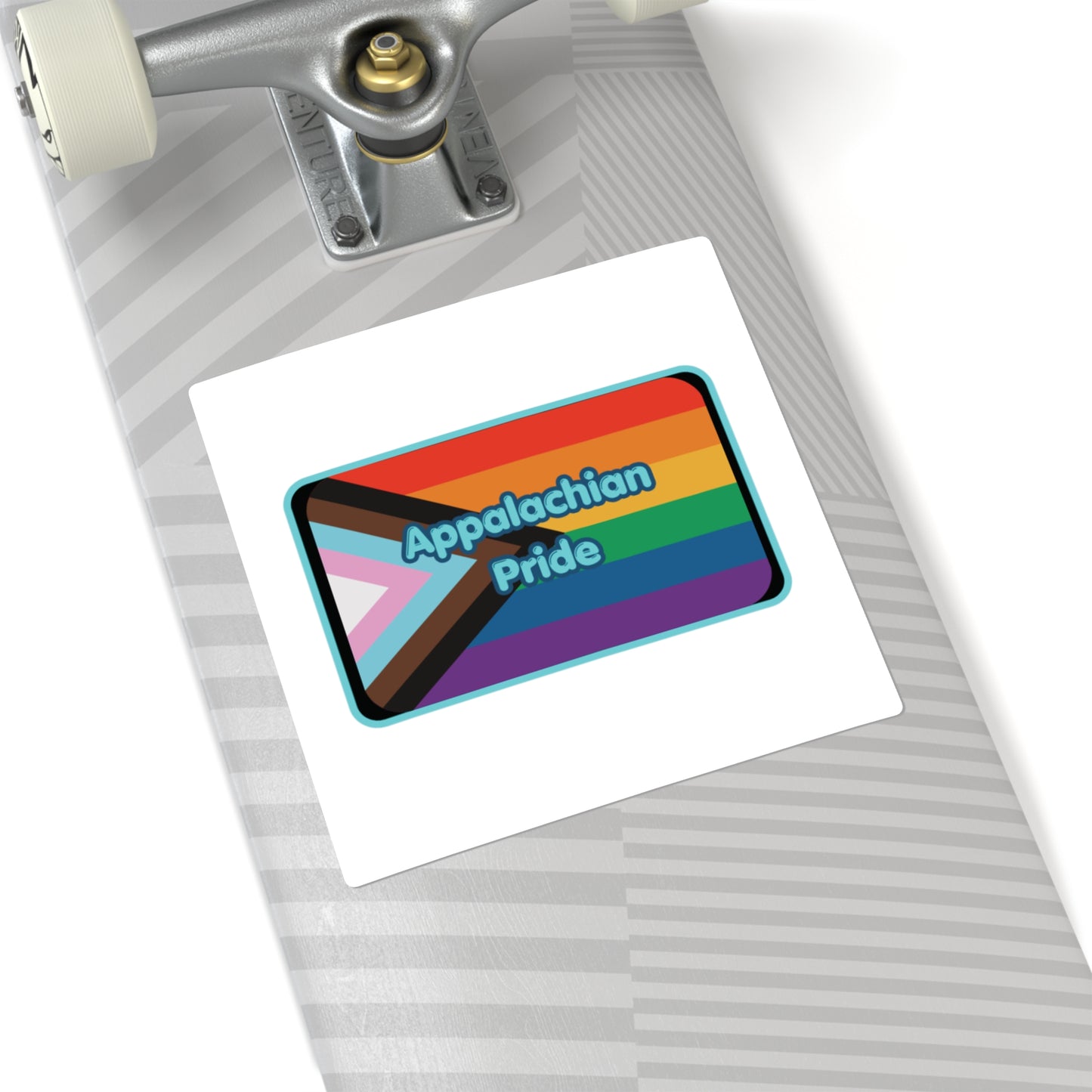 Appalachian Pride Square Sticker — Rainbow LGBTQ+ Inclusive Mountain Pride Decal
