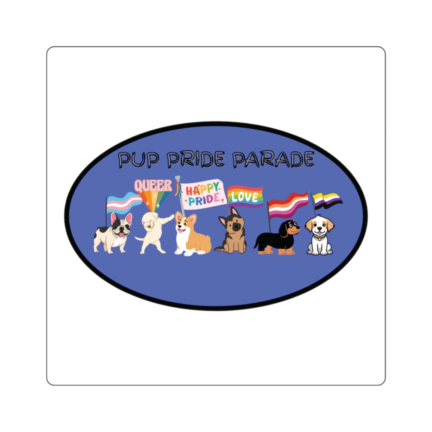 Puppy Pride Parade Sticker — LGBTQ+ Sticker