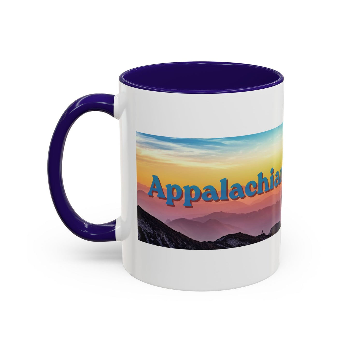 Appalachian Mountain Sunset Mug — "Appalachian? Appsolutely!" Colorful Coffee Cup (11oz/15oz)