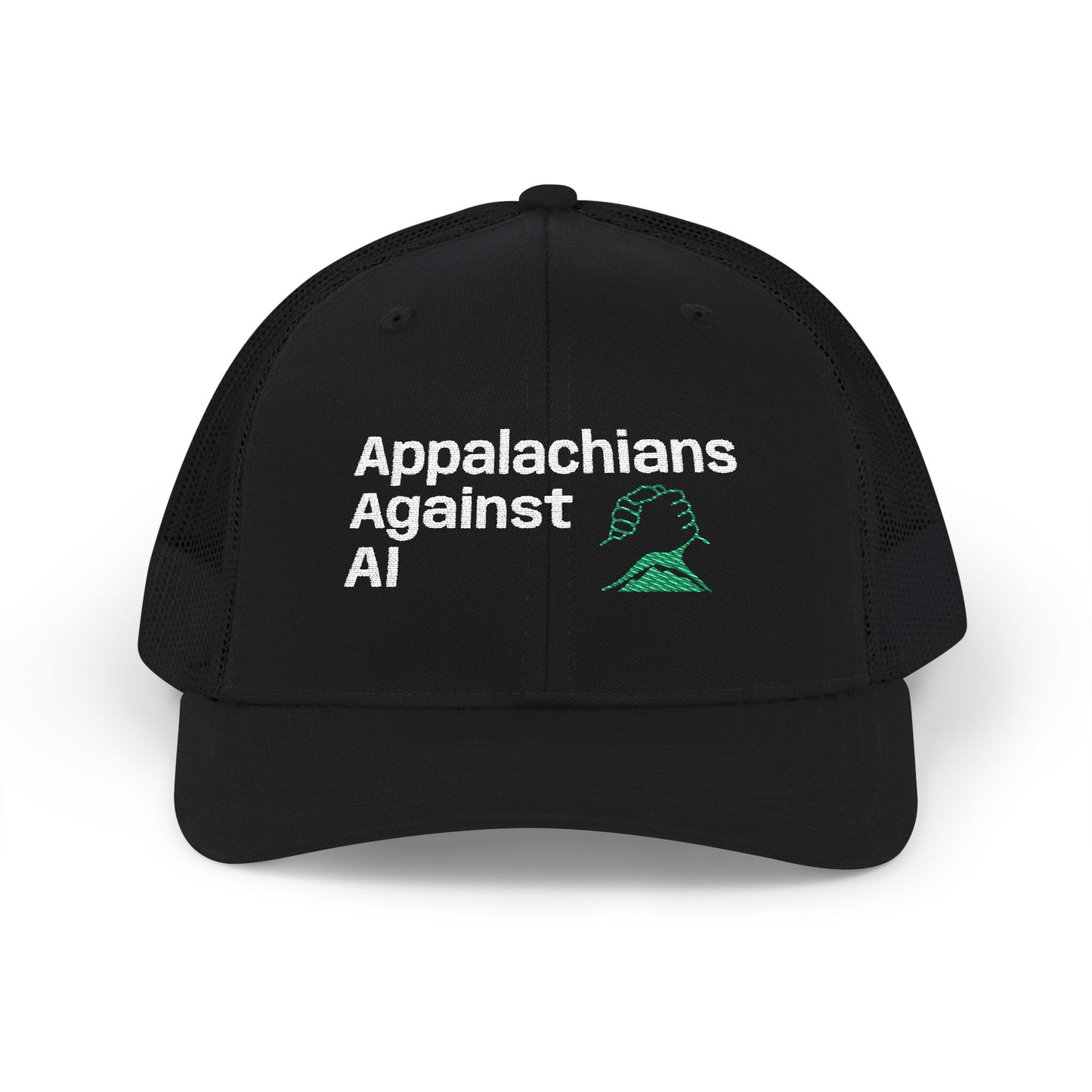 Appalachians Against AI - Snapback Trucker Hat — Mountain Pride Mesh Cap SAVE APPALACHIA FROM DATA CENTERS - ANTI AI hat
