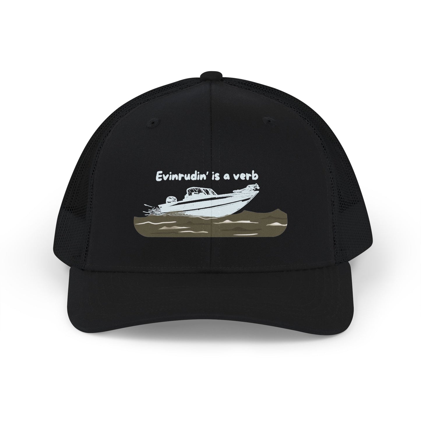 Boat Life Trucker Hat / Cap — "Evinrudin is a Verb" Snapback Hat celebrating days on the lake or river and Summer vibes