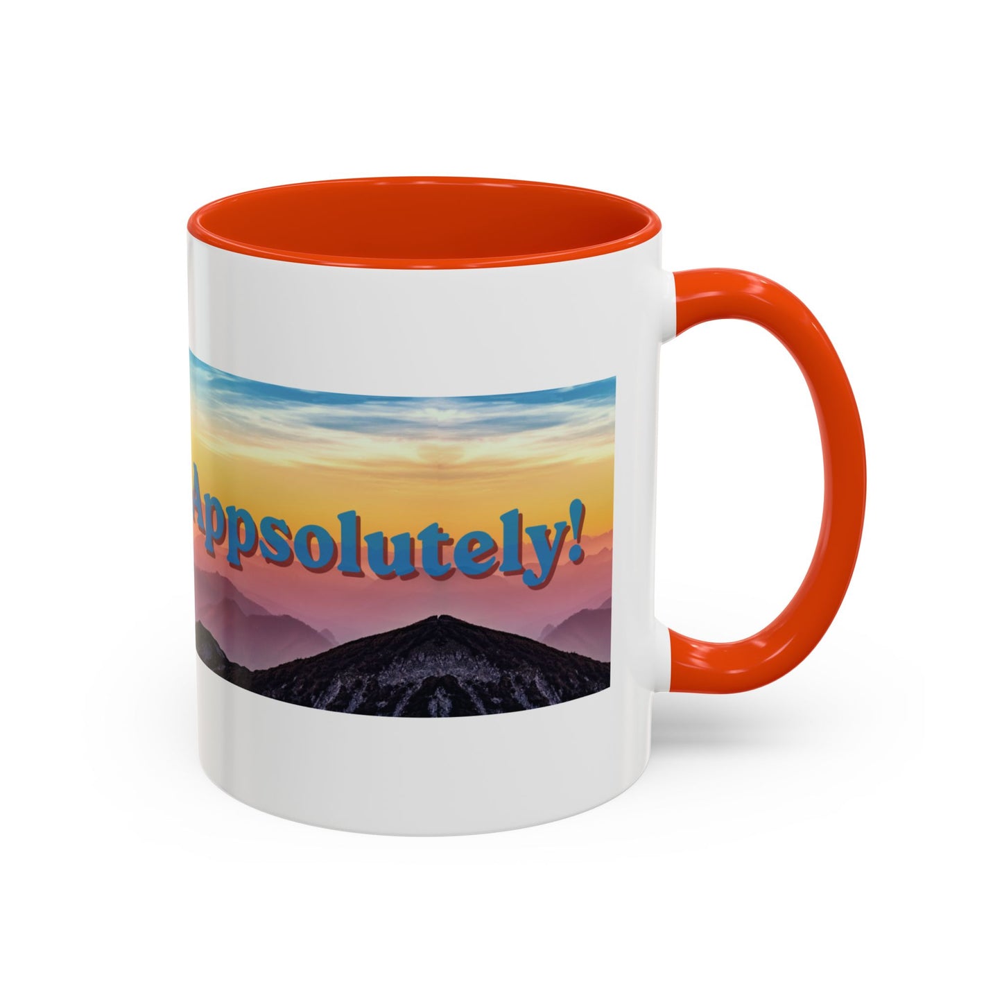 Appalachian Mountain Sunset Mug — "Appalachian? Appsolutely!" Colorful Coffee Cup (11oz/15oz)