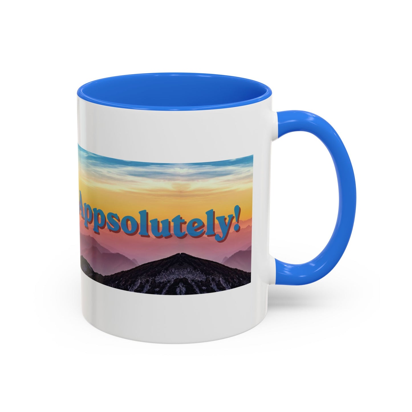 Appalachian Mountain Sunset Mug — "Appalachian? Appsolutely!" Colorful Coffee Cup (11oz/15oz)
