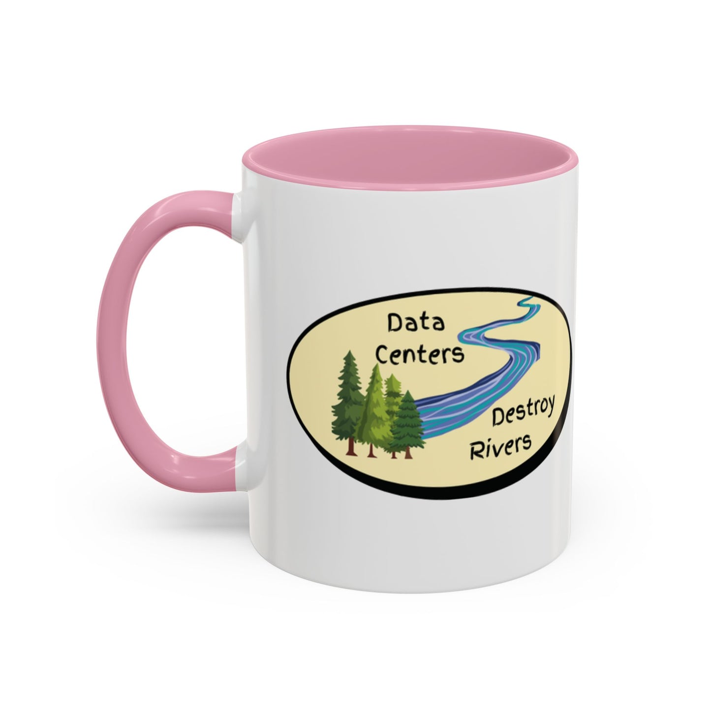 Anti AI Coffee Mug – Funny Novelty 11oz/15oz Color Accent Ceramic Mug