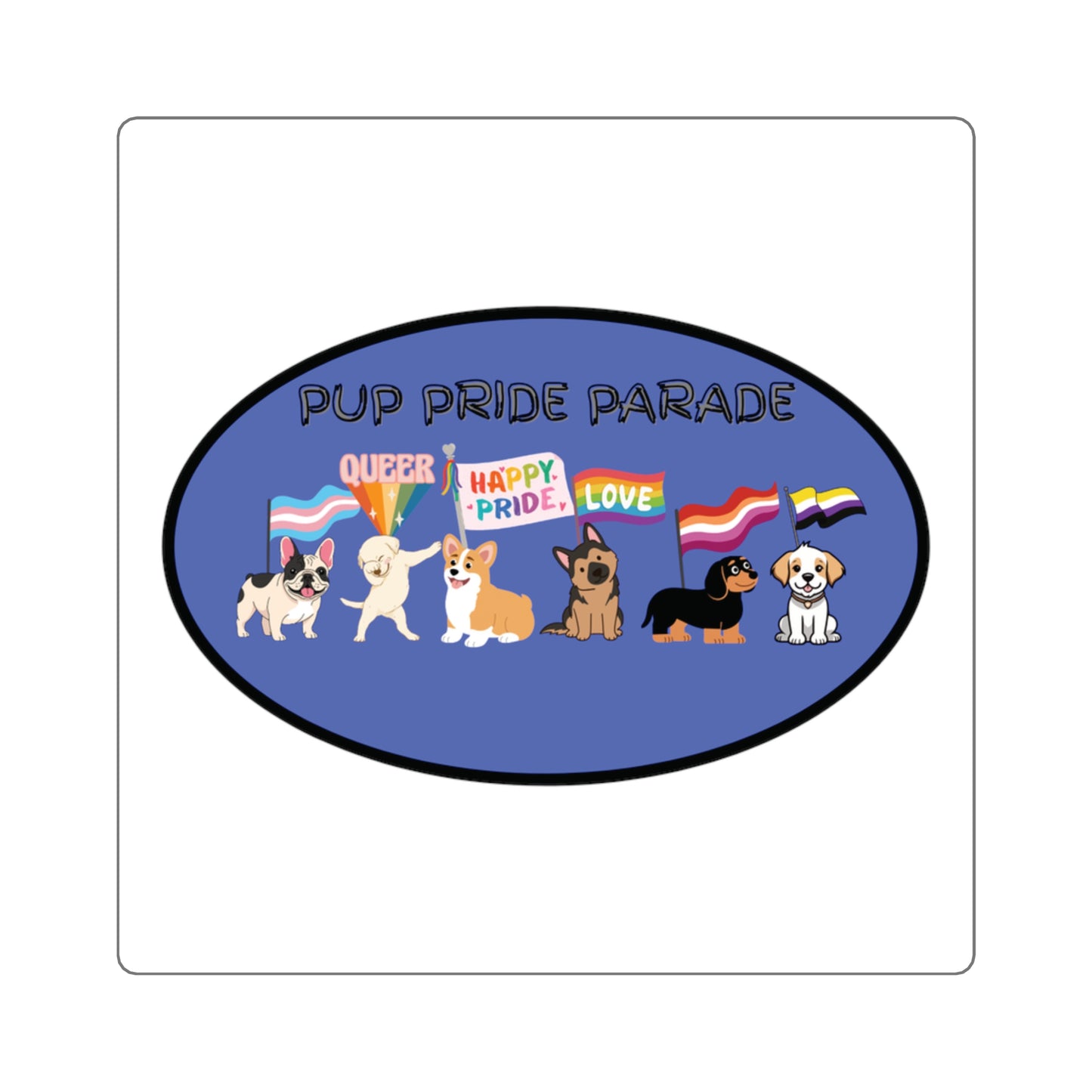 Puppy Pride Parade Sticker — LGBTQ+ Sticker