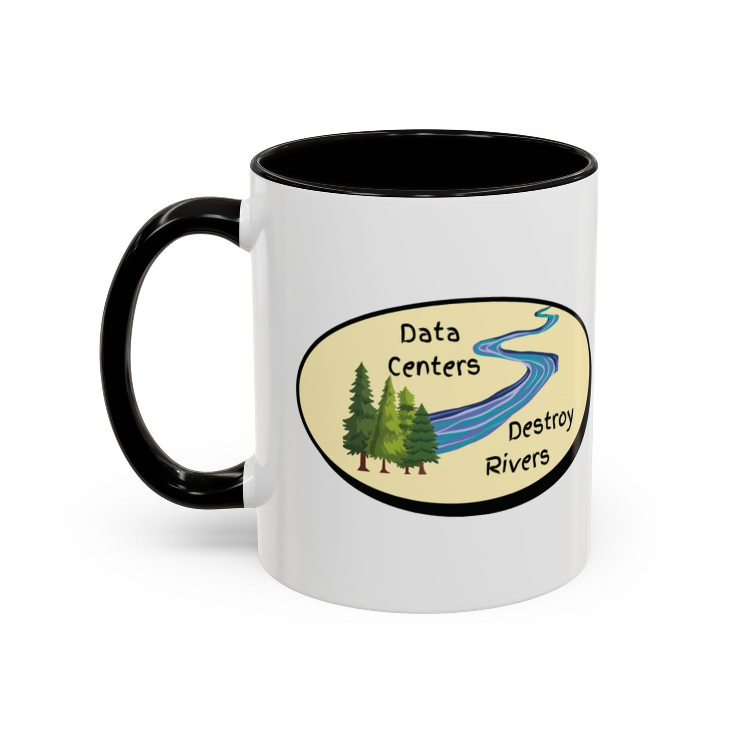 Anti AI Coffee Mug – Funny Novelty 11oz/15oz Color Accent Ceramic Mug