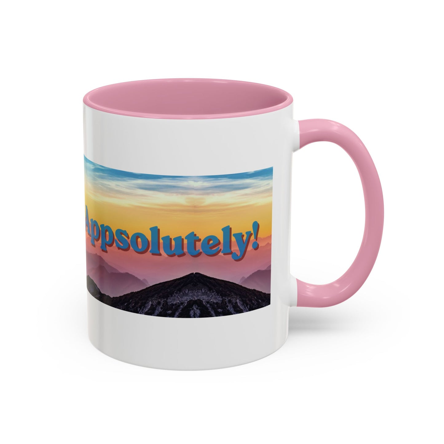 Appalachian Mountain Sunset Mug — "Appalachian? Appsolutely!" Colorful Coffee Cup (11oz/15oz)