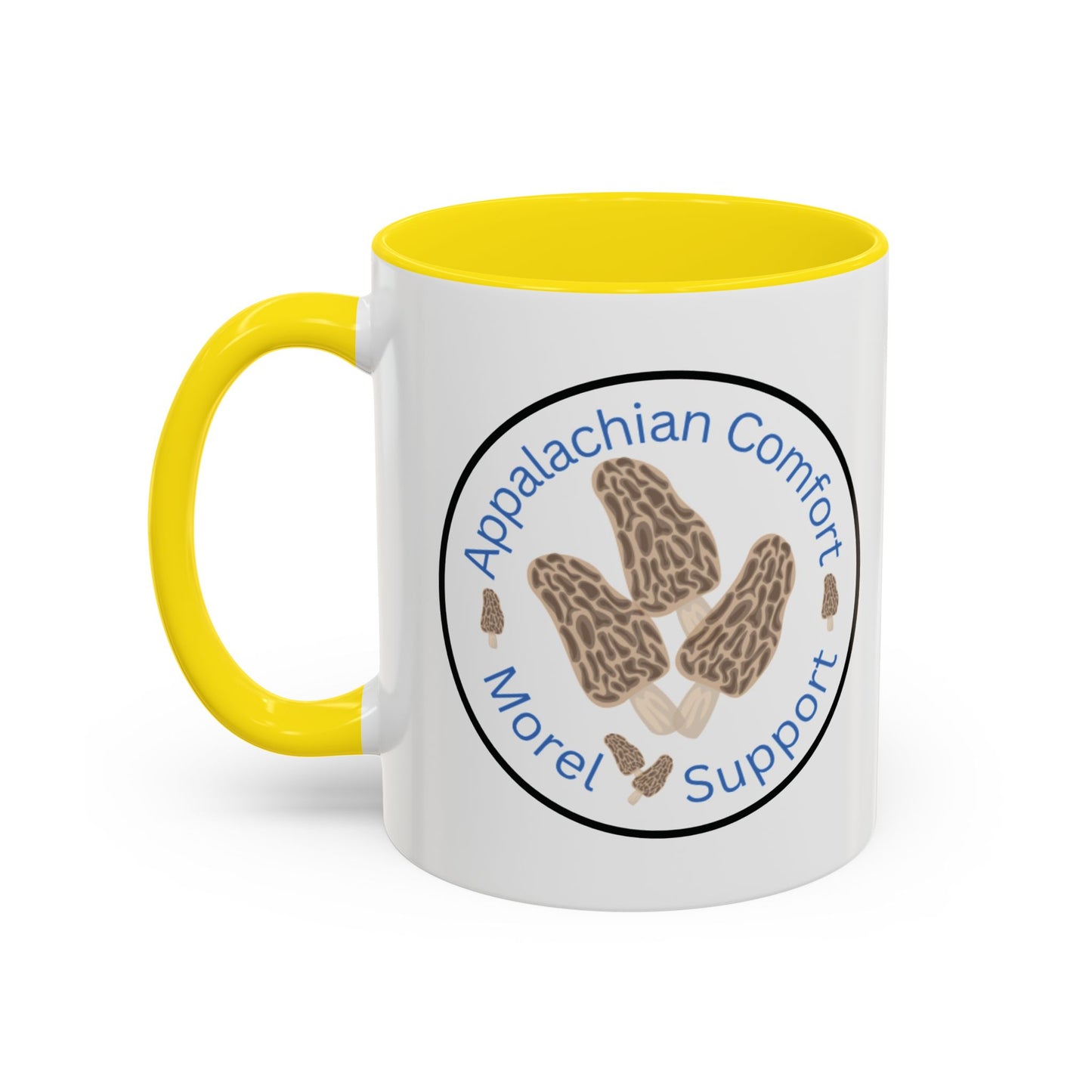 Appalachian Comfort - MOREL Support Coffee Mug, inspired by the tradition of mushroom hunting for the Dry Land Fish in the forests and woods of the Appalachian Mountains - WOMAN OWNED BUSINESS