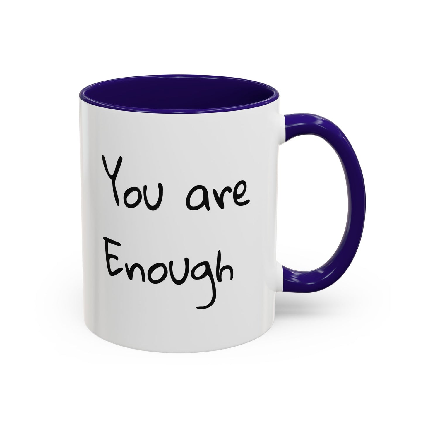 CAT LGBTQ Pride Parade "You are Enough" Coffee Mug — Color Accent 11oz & 15oz - Kitties on Parade!
